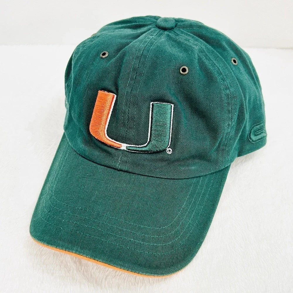 Colosseum Miami‎ Hurricanes Dad Mascot Hat Cap Adjustable Strapback Green NCAA